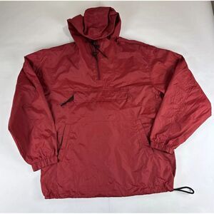 Gap Raincoat Hoodie Mens L Red Pullover Sweatshirt‎ Windbreaker Lightweight Vtg
